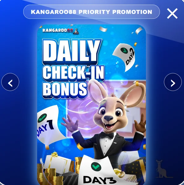 Kangaroo88 daily check-in bonus promo