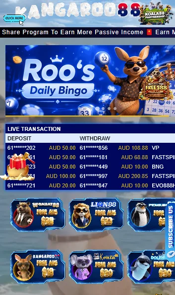 Kangaroo88 mobile app daily bingo screen